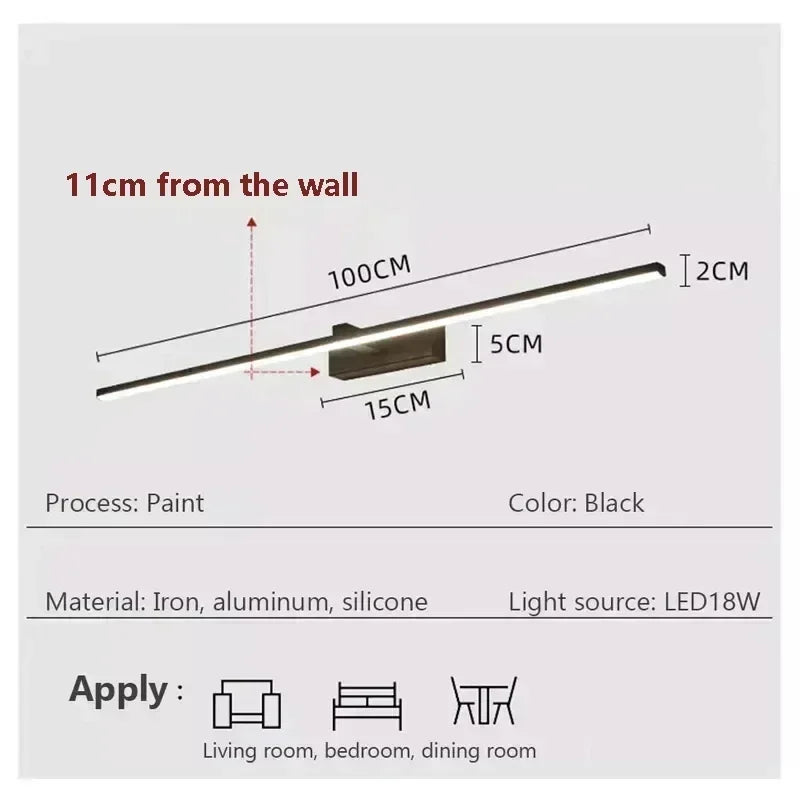 Modern LED Wall Lamp Mirror Decor