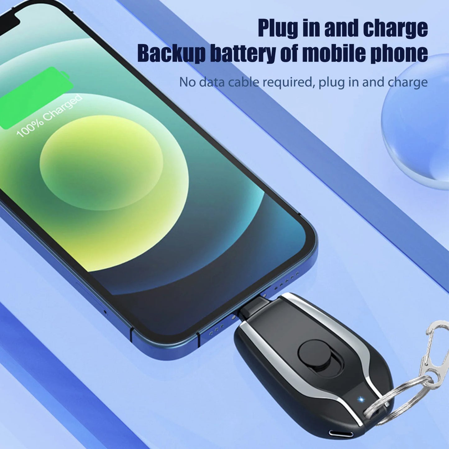 Portable Keychain Charger Mini Power Emergency Pod