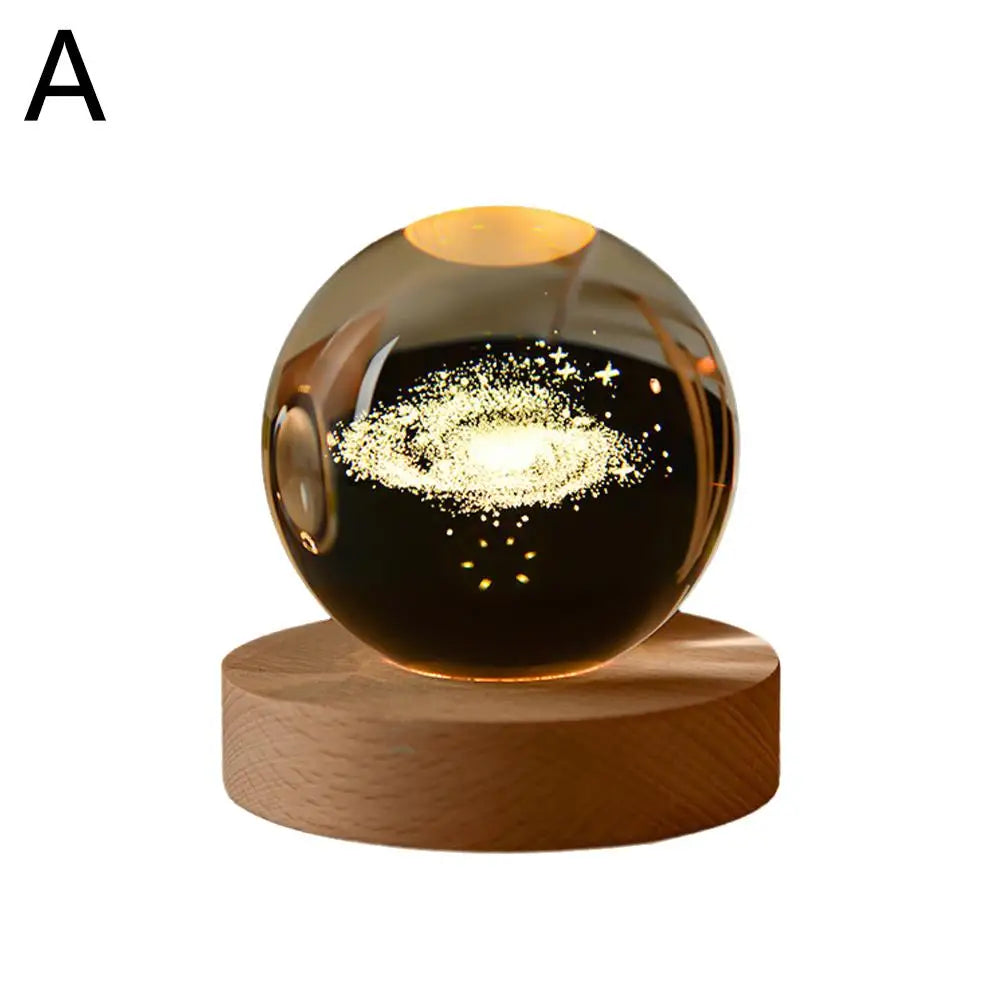 3D Crystal Moon Planet Galaxy Decor