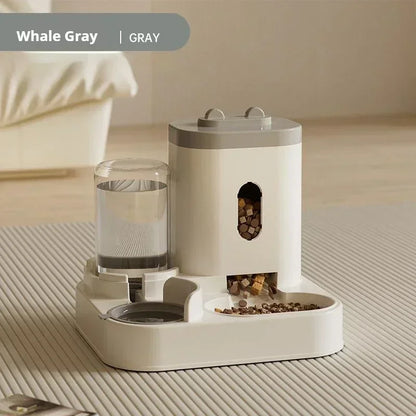 Large Capacity Automatic Feeder Pet Food Bowl with Water Fountain