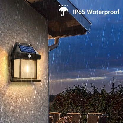 Outdoor Solar Tungsten Wall Light with Motion Senso