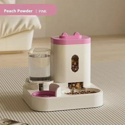 Large Capacity Automatic Feeder Pet Food Bowl with Water Fountain