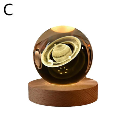 3D Crystal Moon Planet Galaxy Decor