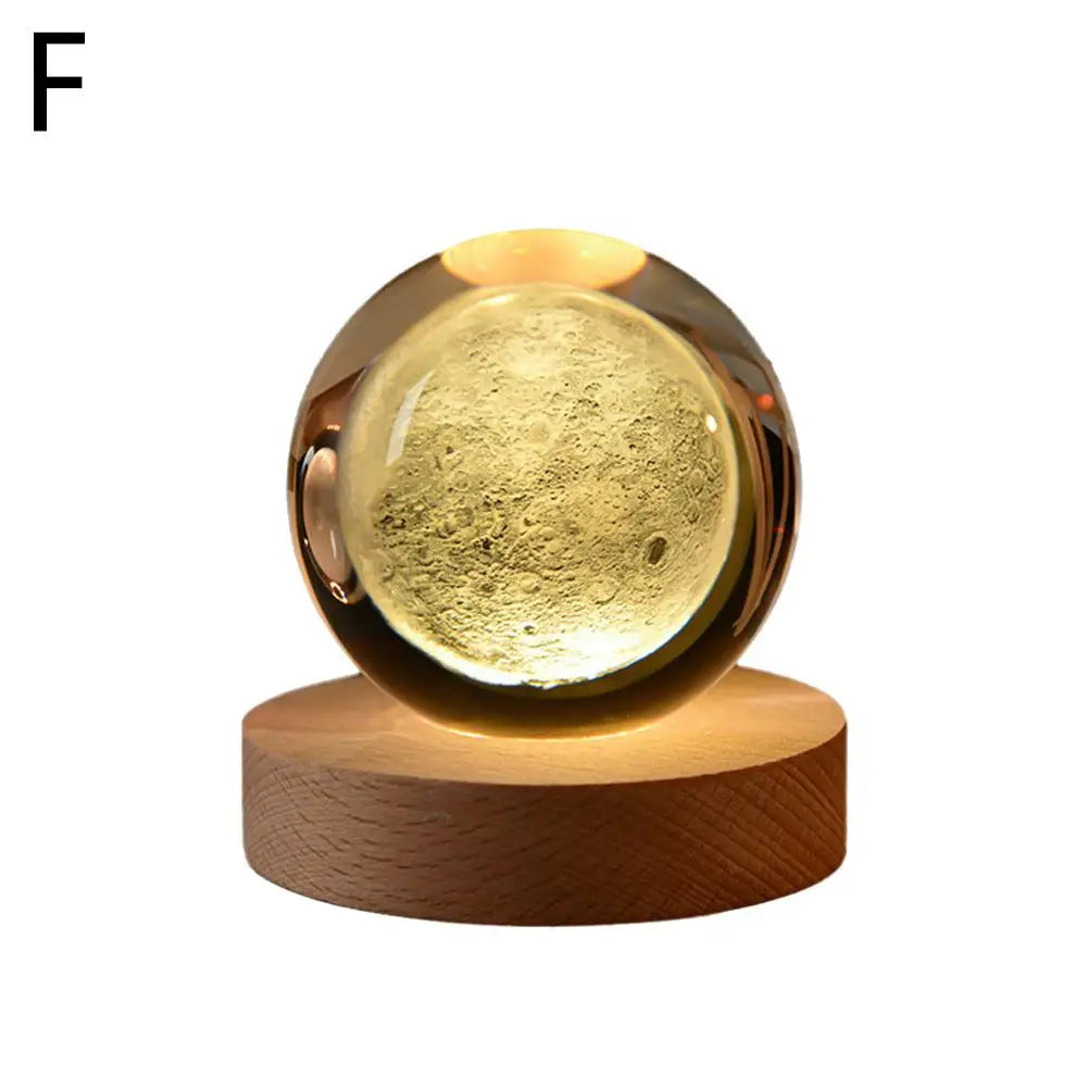 3D Crystal Moon Planet Galaxy Decor