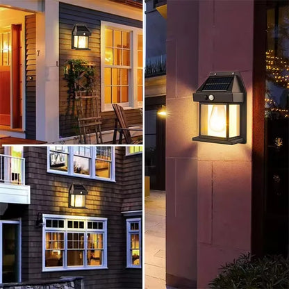 Outdoor Solar Tungsten Wall Light with Motion Senso