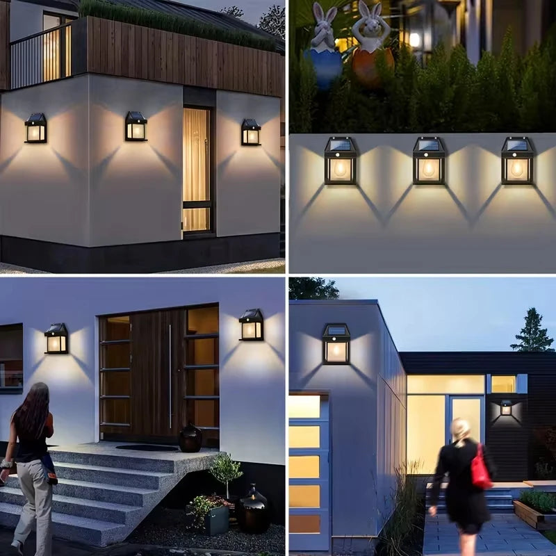 Outdoor Solar Tungsten Wall Light with Motion Senso