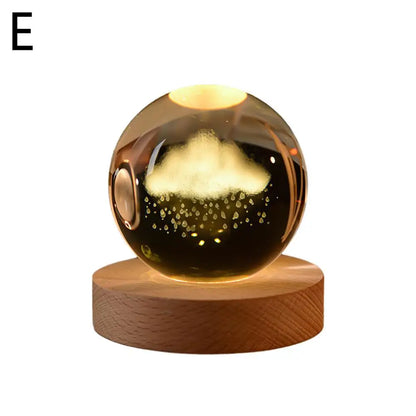 3D Crystal Moon Planet Galaxy Decor