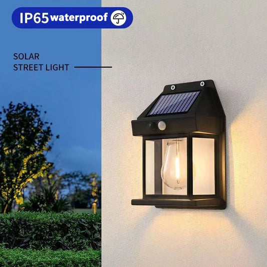 Outdoor Solar Tungsten Wall Light with Motion Senso