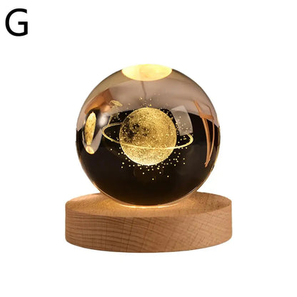 3D Crystal Moon Planet Galaxy Decor