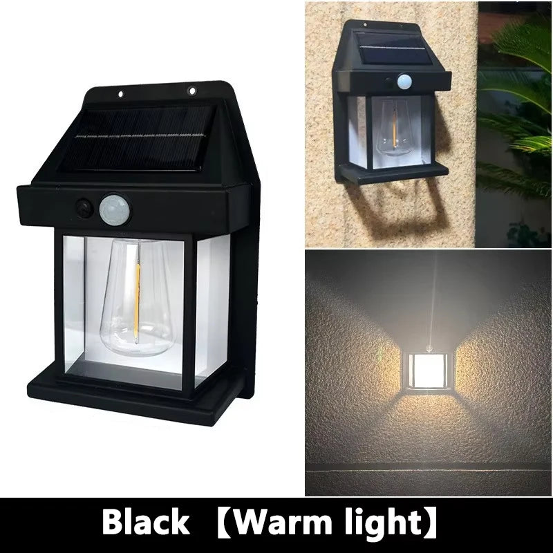 Outdoor Solar Tungsten Wall Light with Motion Senso